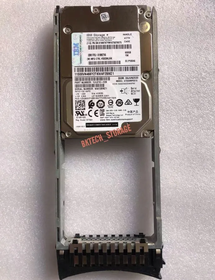 Сервер IBM 600GB 01NN796 01NN797 15K 2.5" SFF SAS 12Gbps Server HDD Hard Drive