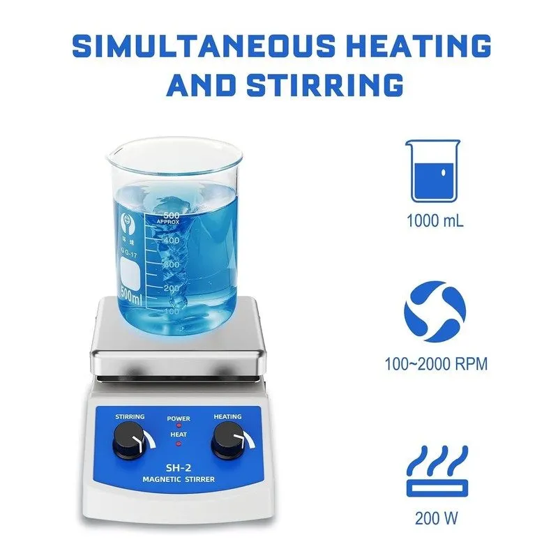 Магнитная мешалка Magnetic Stirrer Hot Plate W/Stir Bar100 2000Rpm Magnetic Hotp