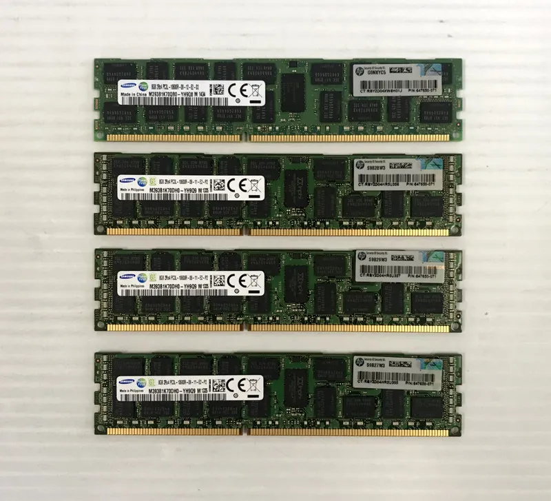 Модуль памяти Set 4 SAMSUNG M393B1K70DH0-YH9 8GB 2RX4 PC3L-10600R DDR3 SERVER RA