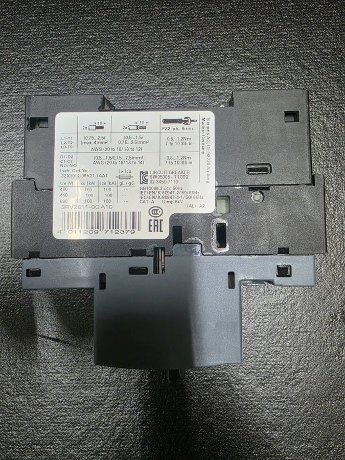 Автоматический выключатель Siemens 3RV2011-0GA10 SIRIUS Motor Protection Circuit — фото лота 2