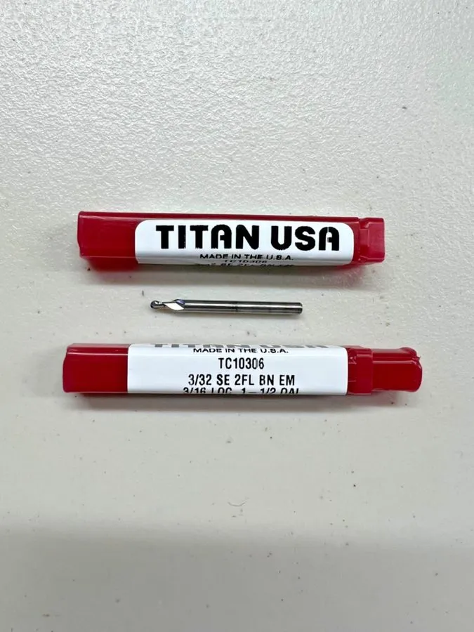 Режущий инструмент TITAN USA TC10306 3/32" SINGLE END CARBIDE BALL NOSE END MILL