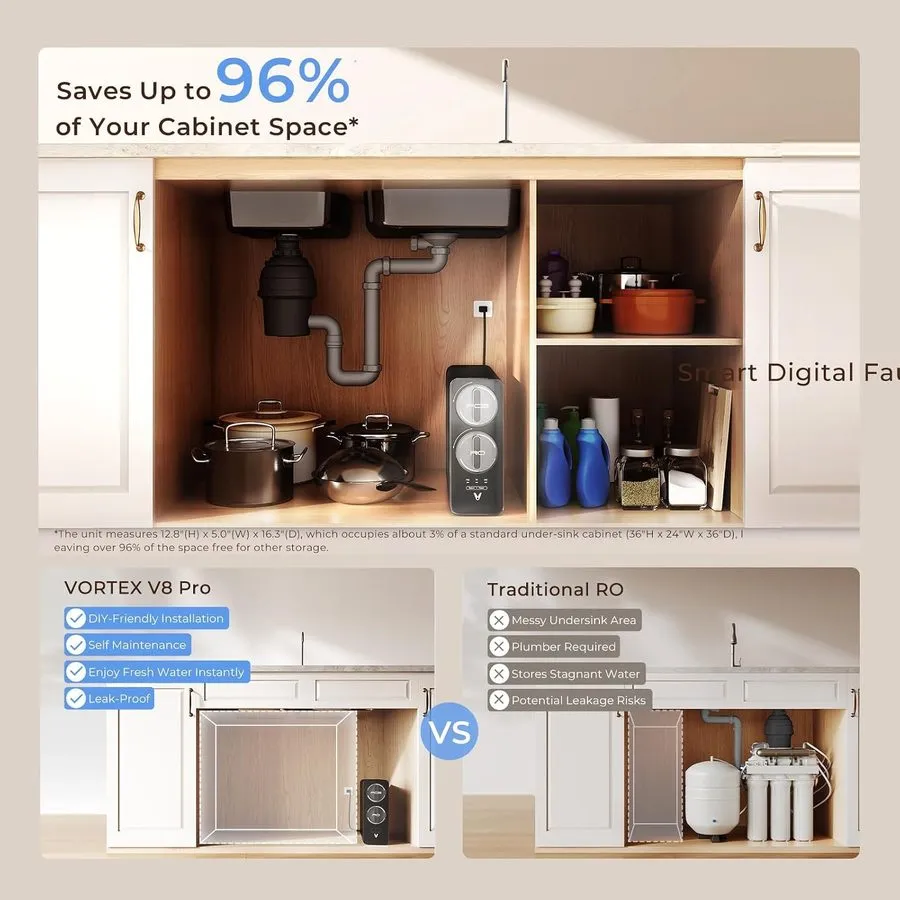 Насос VIOMI V8 Pro 800GPD Reverse Osmosis System 9-Stage Tankless Under Sink RO 