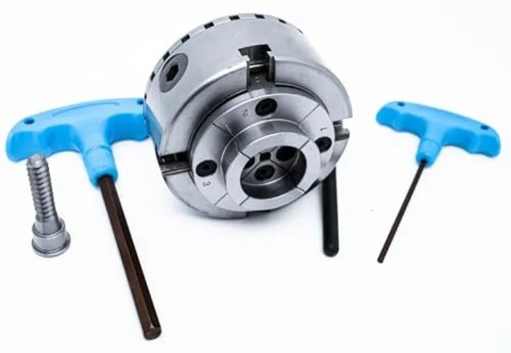 Режущий инструмент Wood Lathe Chuck 4 Inch Self Centering 1-8TPI Alloy Steel Lat — фото лота 2