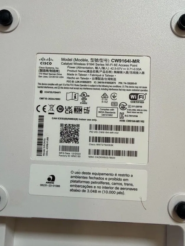 Точка доступа Wi-Fi Cisco Meraki CW9164I-MR Catalyst 9164 WiFi 6E Access Point U — фото лота 2