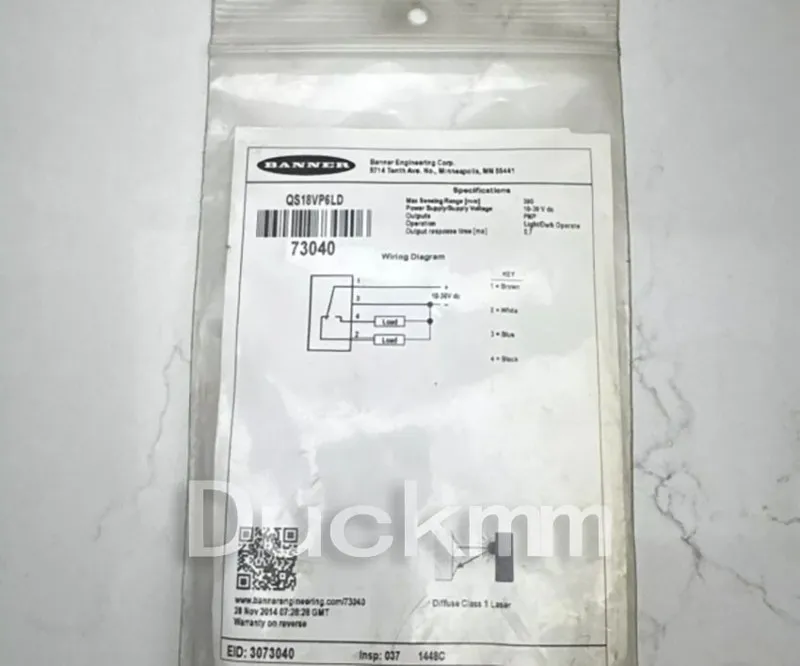Фотоэлектрический датчик Banner QS18VP6LD PHOTOELECTRIC SENSOR