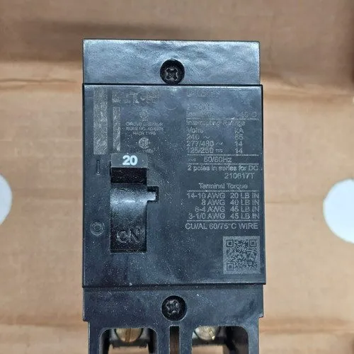 Автоматический выключатель EATON CUTLER-HAMMER GHB2020 2 POLE 20 AMP 480v CIRCUI