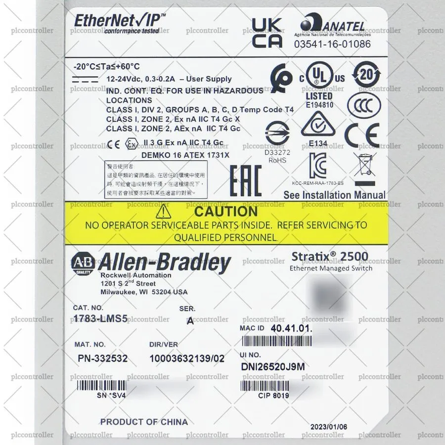 Коммутатор Allen Bradley 1783-LMS5 Stratix 2500 Switch 5 Port Lightly Managed