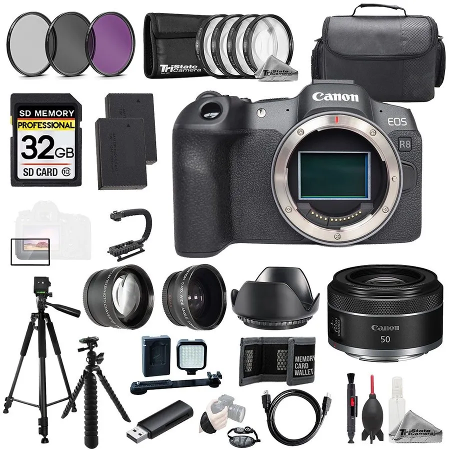 Объектив Canon EOS R8 + RF 14-35mm f/4 L IS USM Lens+32GB+ExtBat+9PCFltr-MEGAKit