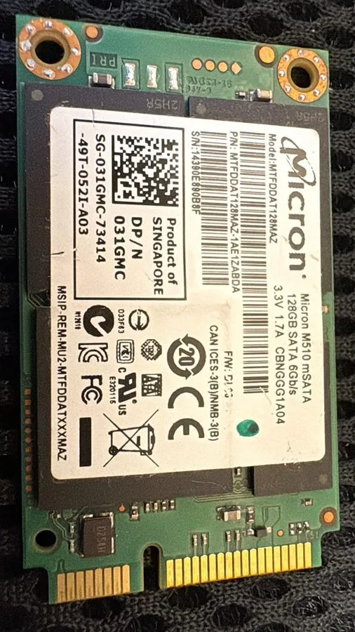 SSD-накопитель Micron M510 RealSso 400 mSATA 128GB SSD MTFDDAT128MAZ/031GMC