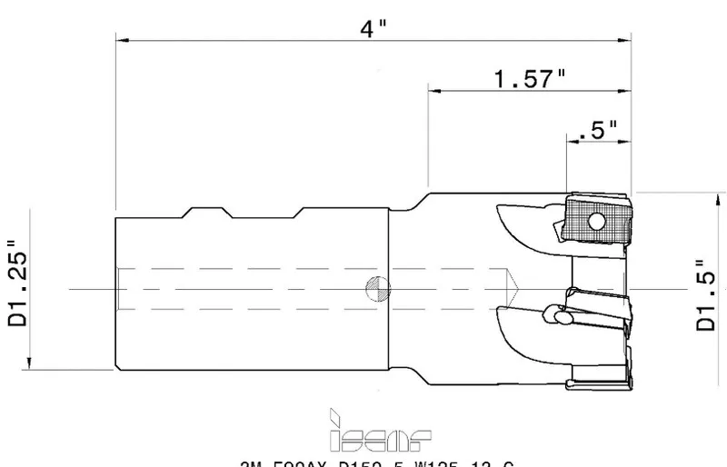 Режущий инструмент Iscar 1.50"Ø 5 Flute Insert End Mill 3M E90AX D150-5-W125-13- — фото лота 2