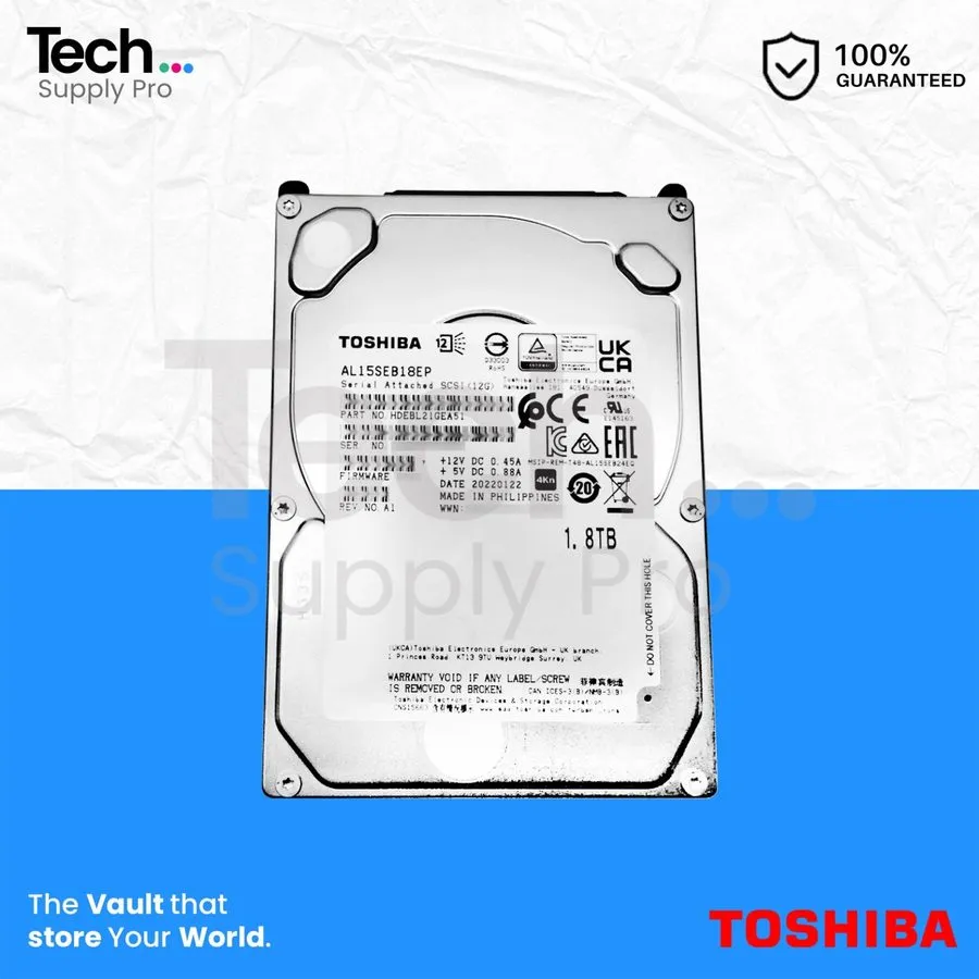 Жёсткий диск Toshiba AL15SEB18EP 1.8TB 10K SAS 12Gb/s 2.5in 4KN HDD hard drive