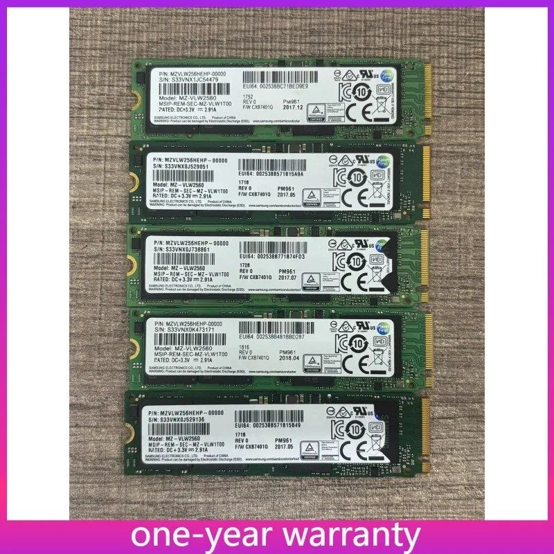 SSD-накопитель Samsung PM961 256GB M.2 2280 NVMe PCIe SSD MZVLW256HEHP 99% Healt