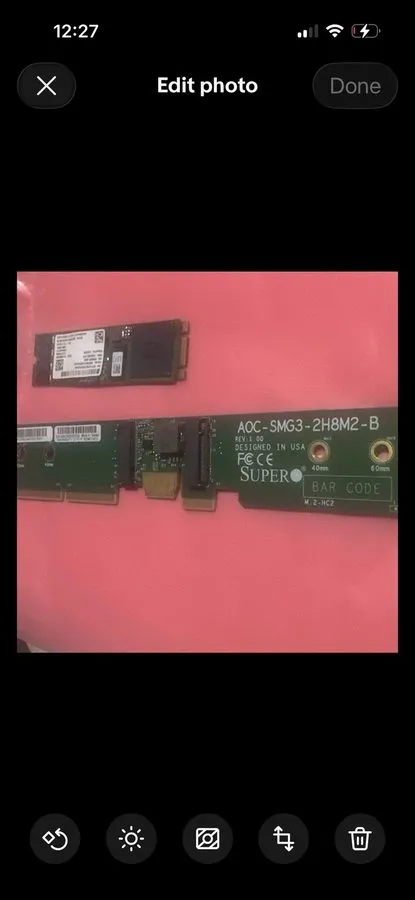 Кабель Supermicro AOC-SMG3-2H8M2-B (REV 1.0) M.2 SATA/NVMe Hybrid Carrier Card — фото лота 1
