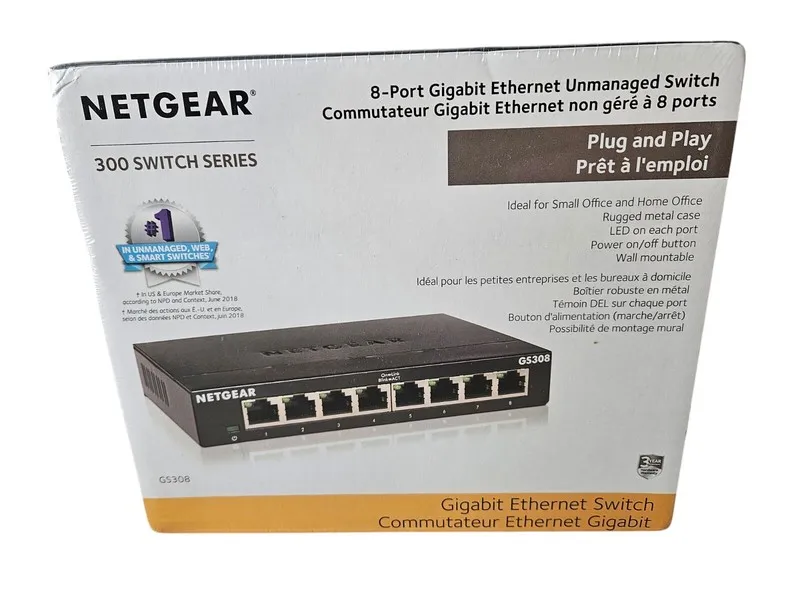 Коммутатор NETGEAR GS308 GS308-300PAS 8-Port Gigabit Ethernet Unmanaged Switch