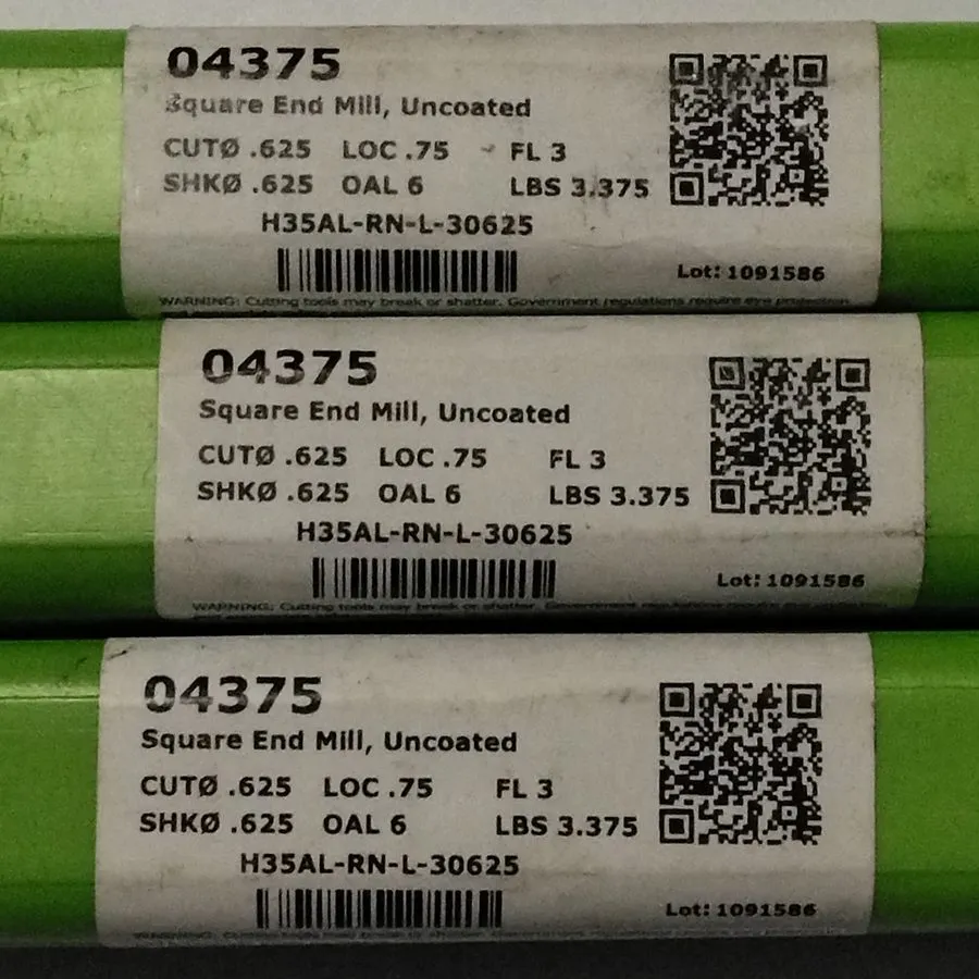 Режущий инструмент Helical 04375 Square End Mill 0.625in Solid Carbide Uncoated — фото лота 2
