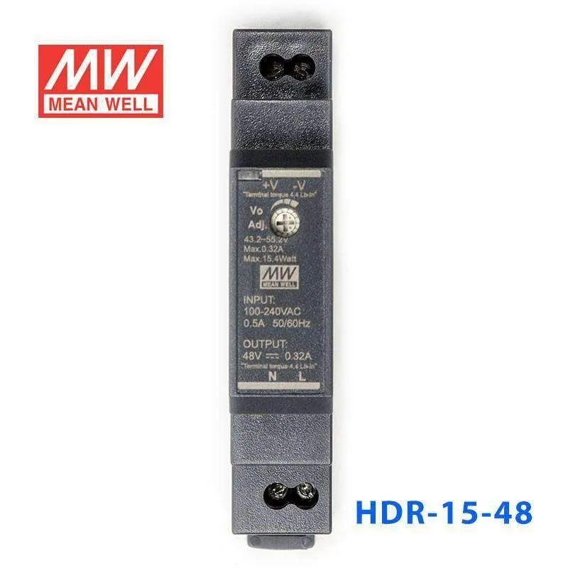 Блок питания Mean Well HDR-15-48 15W 48V 0.32A Hat Rails Power Supply DIN-RAIL
