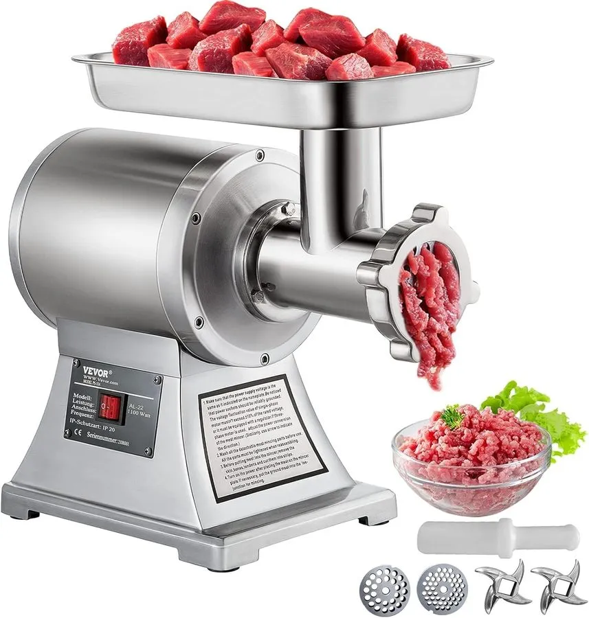 Оборудование для общепита Commercial Meat Grinder,550Lb/H 1100W Heavy Duty Stain