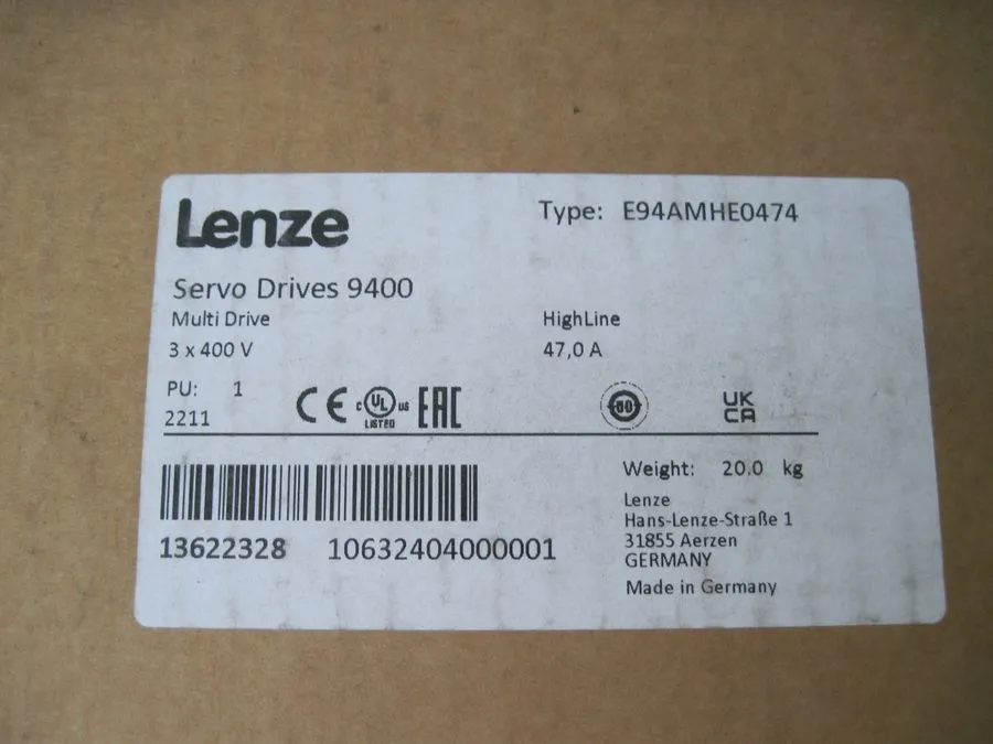 Сервопривод Lenze E94AMHE0474 Servo Drive 9400 HighLine MultiDrive 47A 13622328  — фото лота 1
