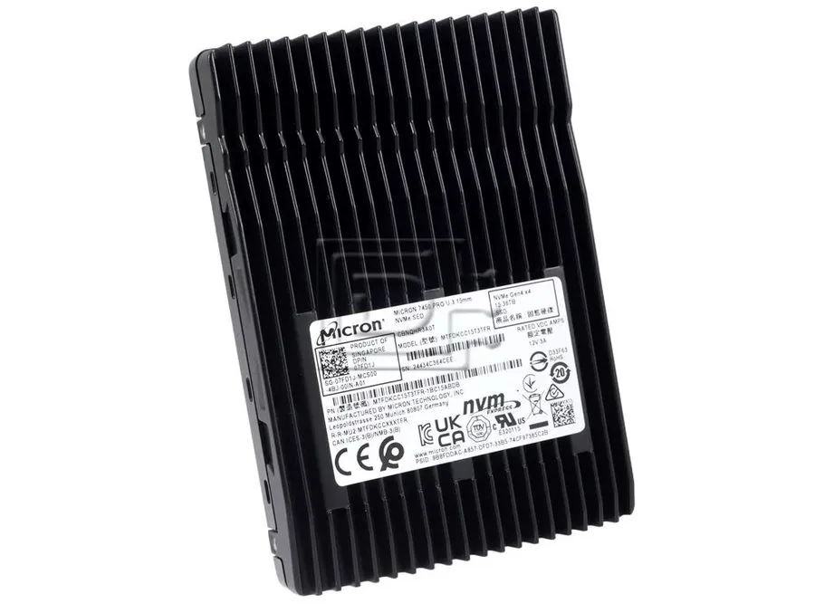 SSD-накопитель Micron MTFDKCC15T3TFR 15.36TB NVME U.3 2.5in SSD (80%-89% Health  — фото лота 1