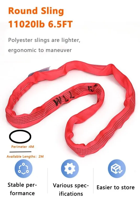 Строп Round Sling 11020lb 6.5FT Sling Strap Rigging Polyester Endless Lift Sling — фото лота 1