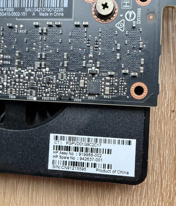 GPU-ускоритель HP NVIDIA Quadro P2000 5GB GDDR5 942637-001 4x DP Pulled — фото лота 1