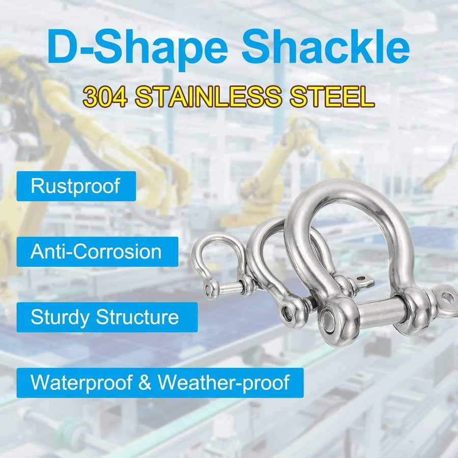 Такелажная скоба 304 Stainless Steel Screw Pin Shackle Bow Shackle 10mm 3/8" 141 — фото лота 2
