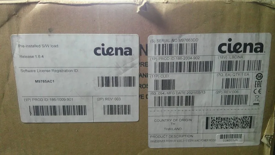 Оптический модуль CIENA 186-2004-902 Waveserver Premium 400G 2+10 EDFA AC Power — фото лота 2