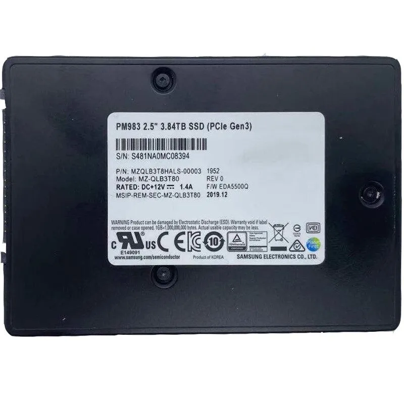 SSD-накопитель Samsung PM983 MZ-QLB3T80 3.84TB NVMe MLC Mixed Use PCIe 3.0 x4 U.