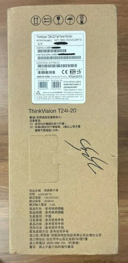 Монитор Lenovo ThinkVision T24i-20 23.8" 1920x1080 Flat Panel Monitor LED