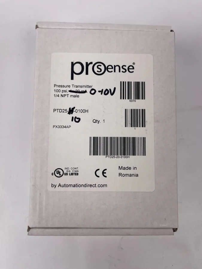 Датчик давления Automation Direct PTD25-10-0100H ProSense Pressure Transmitter 0