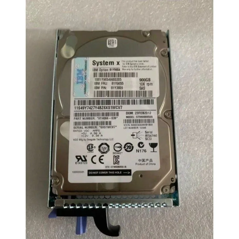 Жёсткий диск IBM 900GB 81Y9655 81Y9654 SAS 10K RPM 6G 2.5" SFF Hard Drive HDD