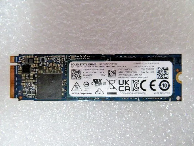 SSD-накопитель Lenovo KIOXIA 1TB NVMe M.2 SSD Solid State Drive KXG6AZNV1T02