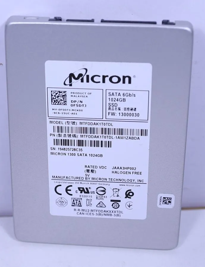 SSD-накопитель Micron 2.5" 1300 1TB SATA 6Gb/s SSD MTFDDAK1T0TDL Solid State Dri