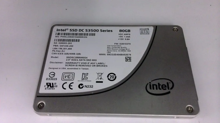 SSD-накопитель Intel DC S3500 Internal SSD 80GB MLC SATA III 2.5in SSDSC2BB080G4 — фото лота 1