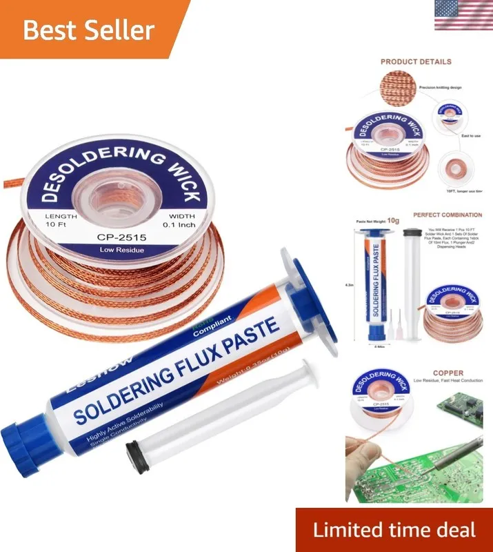 Паяльное оборудование Solder Flux Paste And Solder Wick Braid, No Clean Solderin — фото лота 1