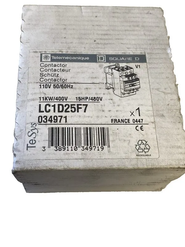 Контактор Schneider Electric LC1D25F7 TeSys D Power Contactor 25A, 110V AC
