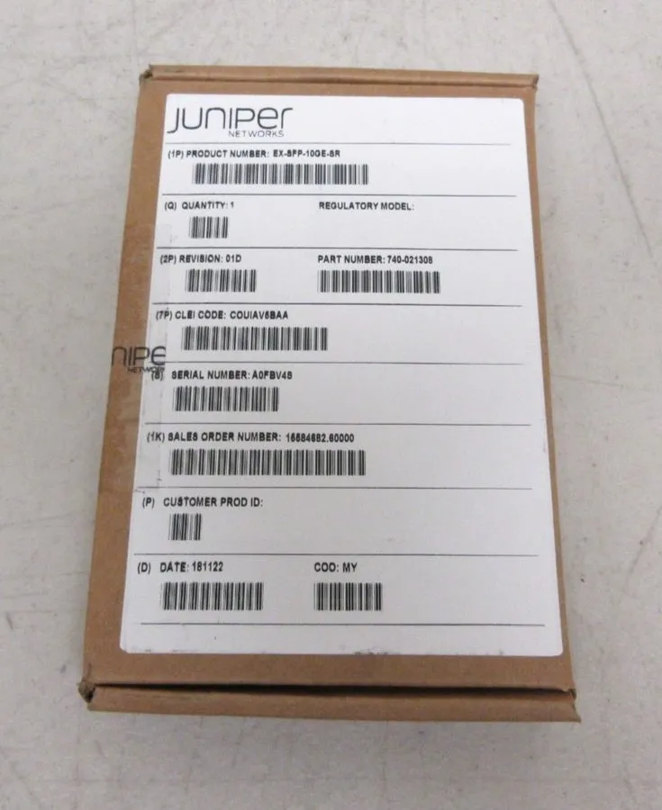 Трансивер Juniper EX-SFP-10GE-SR SFP+SR 850nm MMF