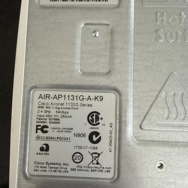 Точка доступа Wi-Fi Cisco Systems AIR-AP1131AG-A-K9 1130AG Series Access Point — фото лота 3