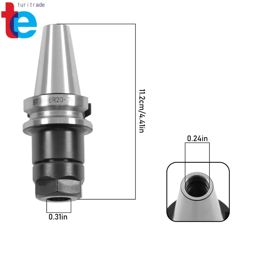 Режущий инструмент BT30-ER20-70L Precision Collet Chuck Tool Holder CNC Machinin — фото лота 1