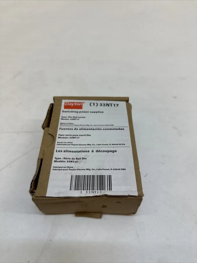 Блок питания DAYTON 33NT17 Power Supply,DIN Rail,50W,12VDC,Plastic