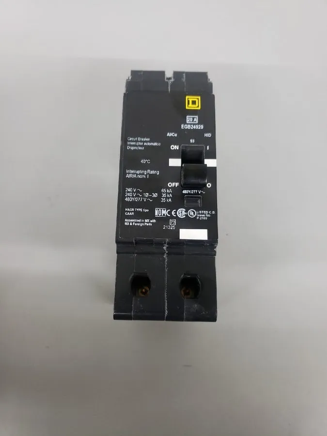 Автоматический выключатель Square D EGB24020 Bolt-On Circuit Breaker 2P 20A 480V