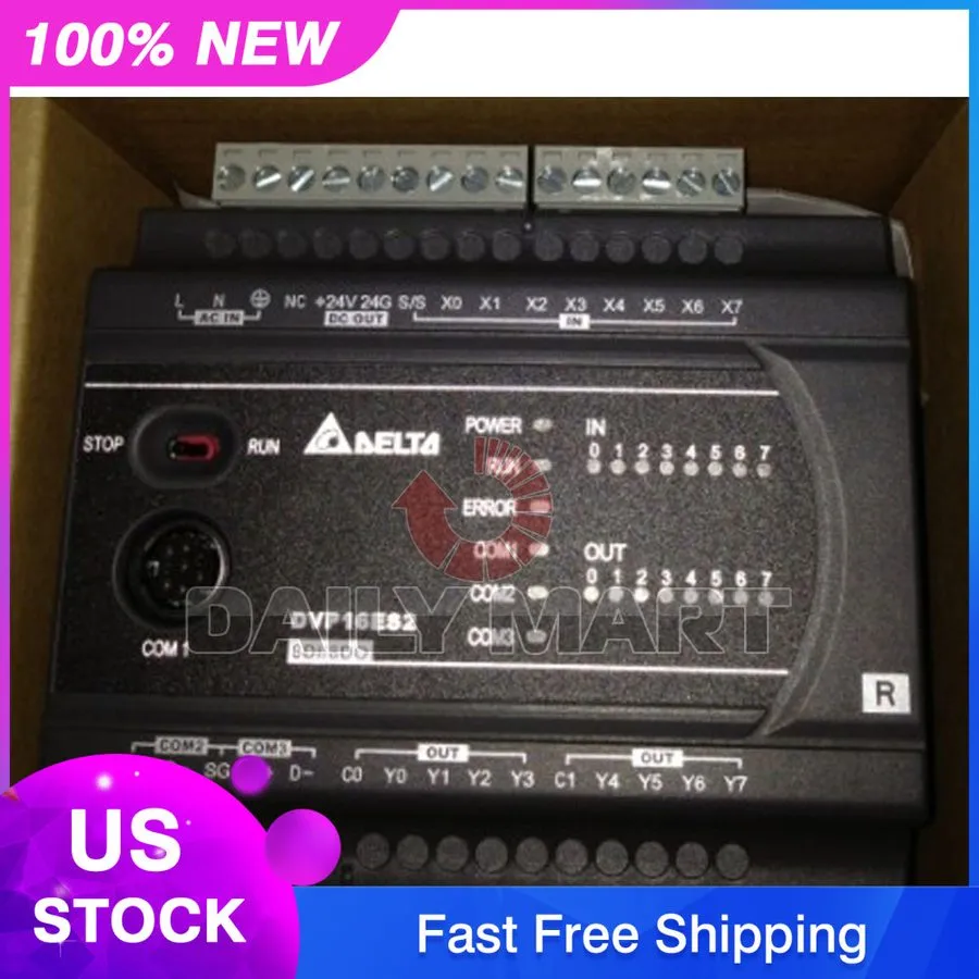 ПЛК DELTA DVP16ES200R PLC 100-240VAC 8DI 8DO Relay Output