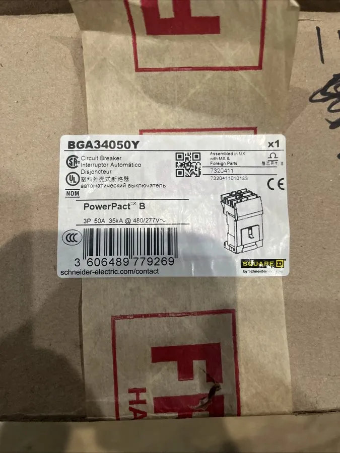 Автоматический выключатель SQUARE D BGA34015Y 15A 35kA@480V 3P POWERPACT I-LINE  — фото лота 2