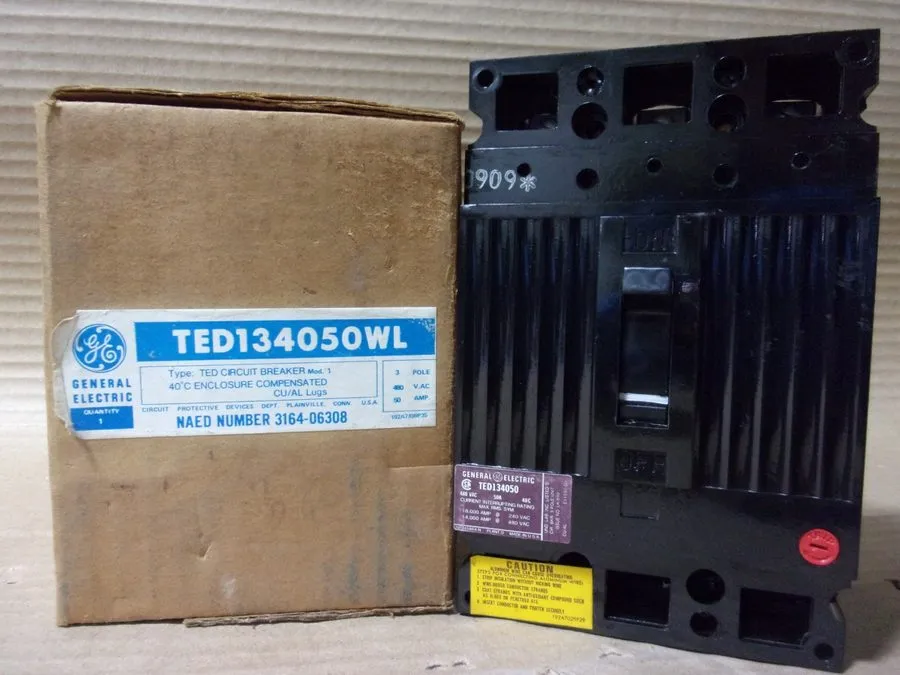 Автоматический выключатель GE TED134050 50A 3-Pole 480V AC E-Frame Circuit Break