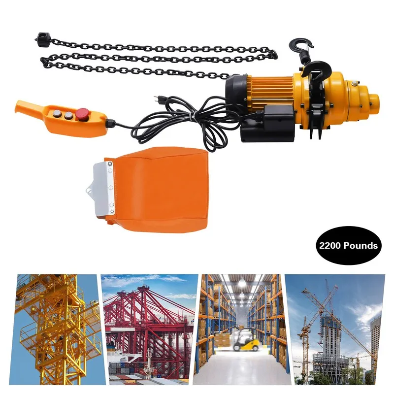 Таль 2200lbs/1Ton Electric Chain Hoist Single Phase Double Chain Crane Hoist 13'