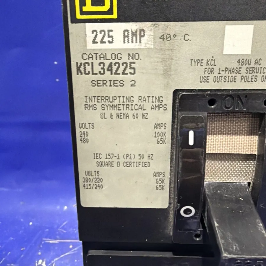 Автоматический выключатель KCL34225 Square D 225 Amp Circuit Breaker 480V Next D — фото лота 1