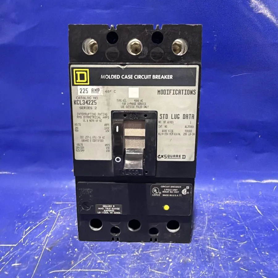 Автоматический выключатель KCL34225 Square D 225 Amp Circuit Breaker 480V Next D — фото лота 2