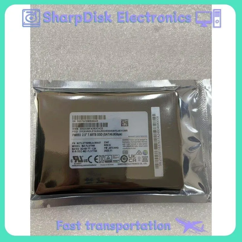 SSD-накопитель Samsung MZ7L37T6HBLA-00A07 PM893 7.68TB SATA 2.5" Internal Enterp