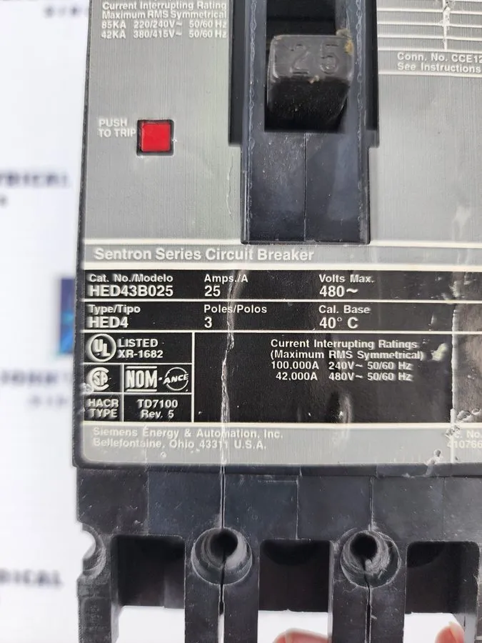 Автоматический выключатель Siemens HED43B025 Sentron Series Circuit Breaker 25A 