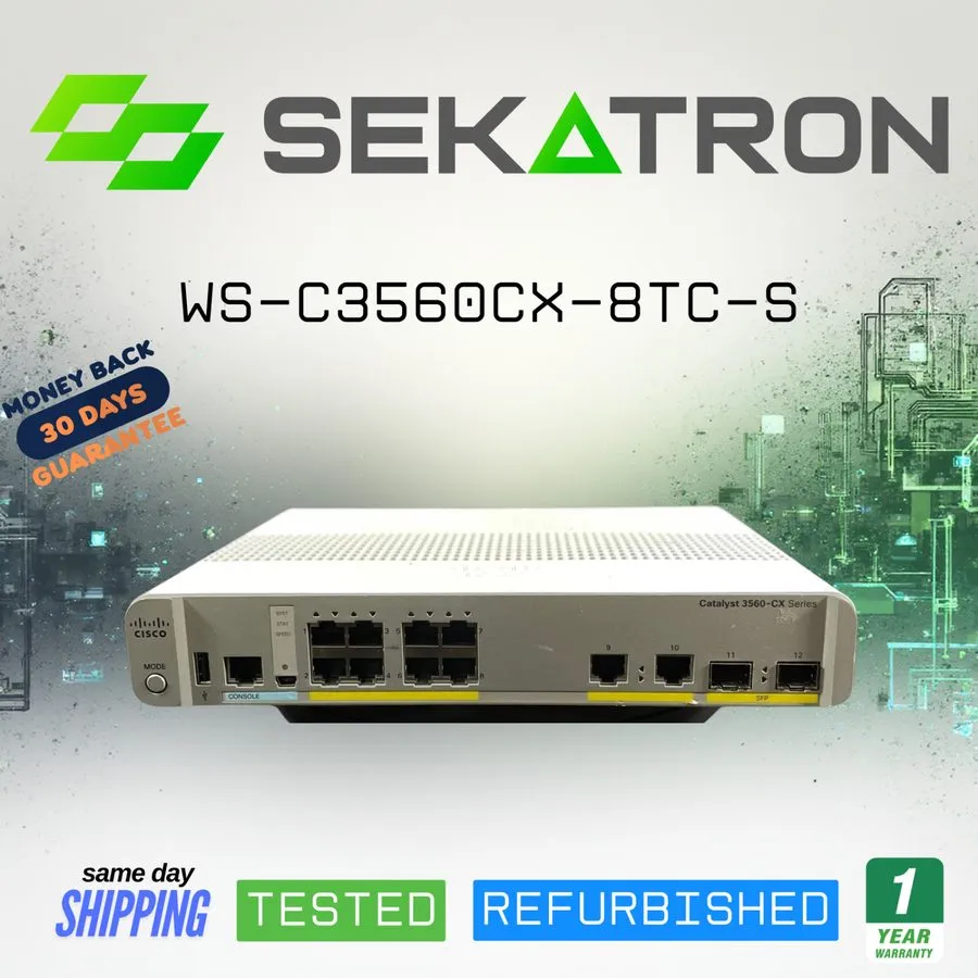 Коммутатор 🔀 Cisco WS-C3560CX-8TC-S • 8× Gigabit Ports • 2× Combo Uplinks • ⚡